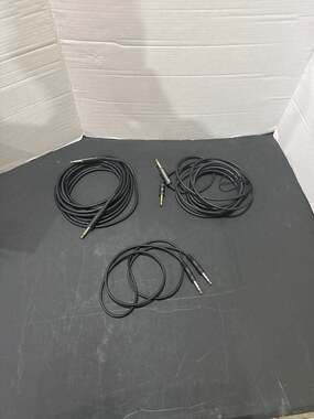 Lot of 3 1/4" TS Instrument Cables - D'Addario 20ft & Professional Low-Noise
